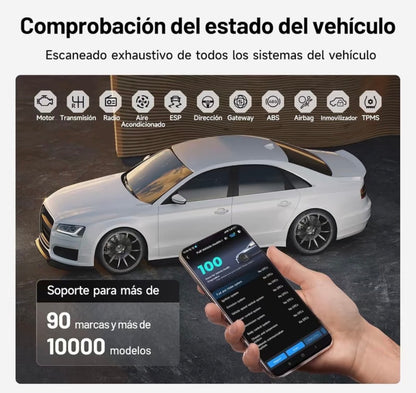 Autvel OBD2 Diagnosis Bluetooth,Diagnosis Coche multimarca para IOS y Android.