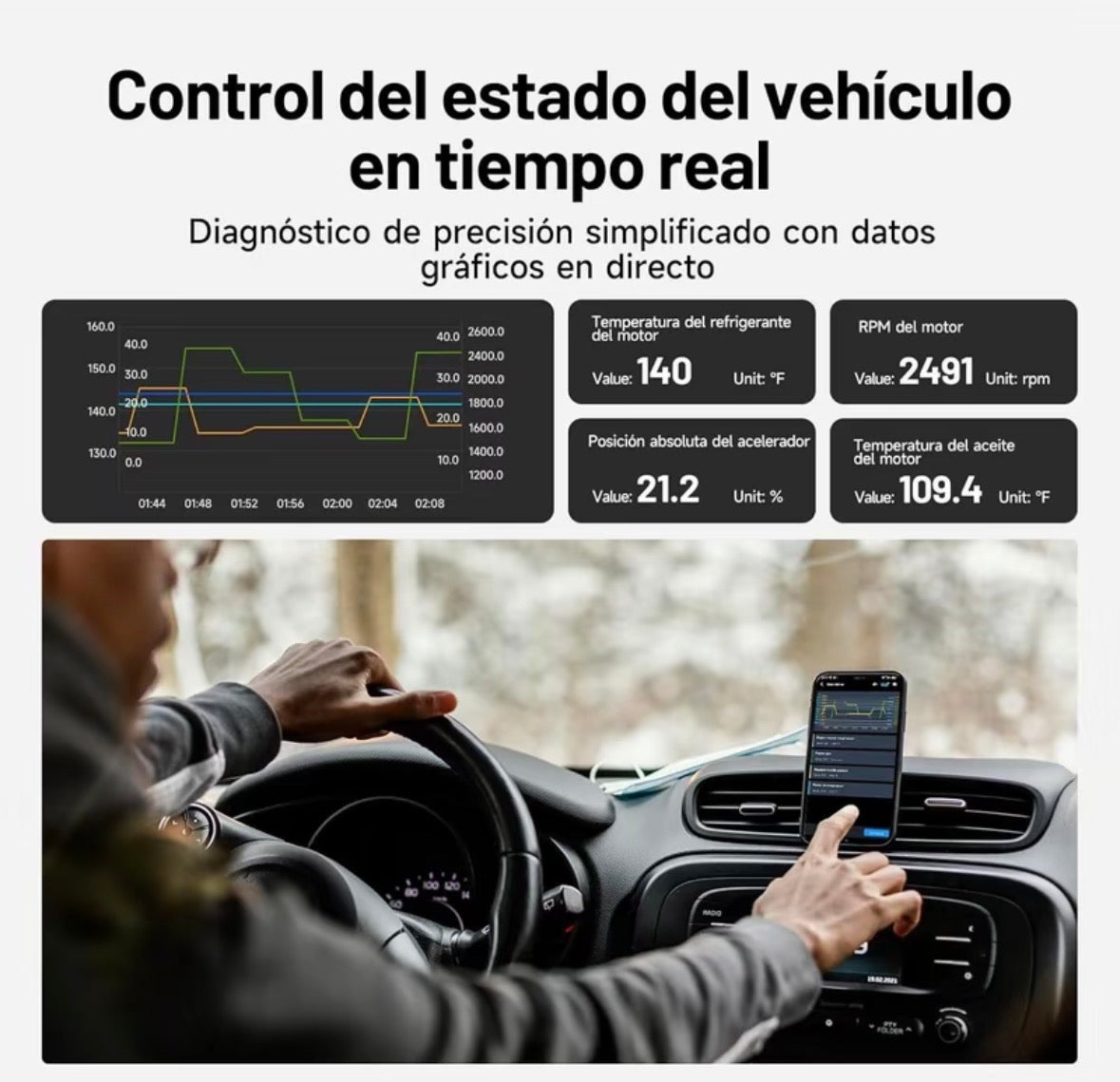Autvel OBD2 Diagnosis Bluetooth,Diagnosis Coche multimarca para IOS y Android.